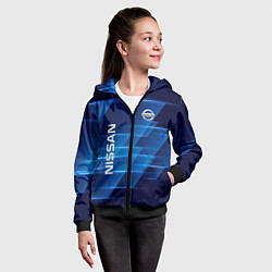 Толстовка на молнии детская Nissan, цвет: 3D-черный — фото 2