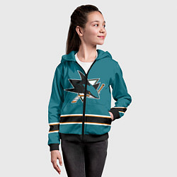 Толстовка на молнии детская Сан-Хосе Шаркс Форма1, цвет: 3D-черный — фото 2