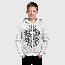 Толстовка на молнии детская HOLLOW KNIGHT ХОЛЛОУ НАЙТ, цвет: 3D-белый — фото 2