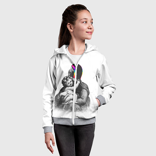 Детская толстовка на молнии Daft Punk / 3D-Меланж – фото 4