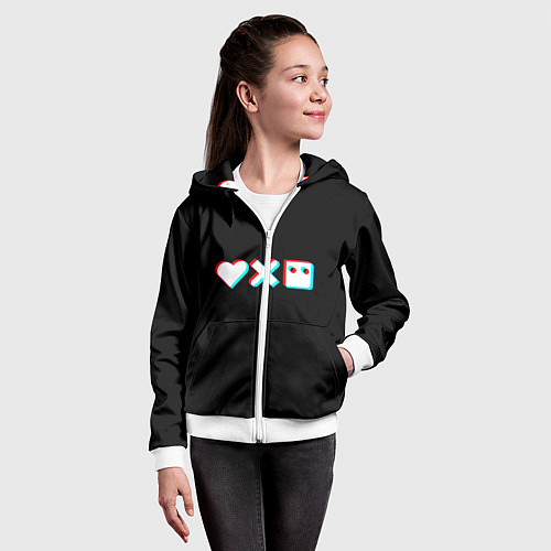 Детская толстовка на молнии Любовь, смерть и роботы / 3D-Белый – фото 4