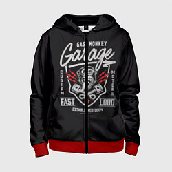 Толстовка на молнии детская Gas Monkey Garage, цвет: 3D-красный