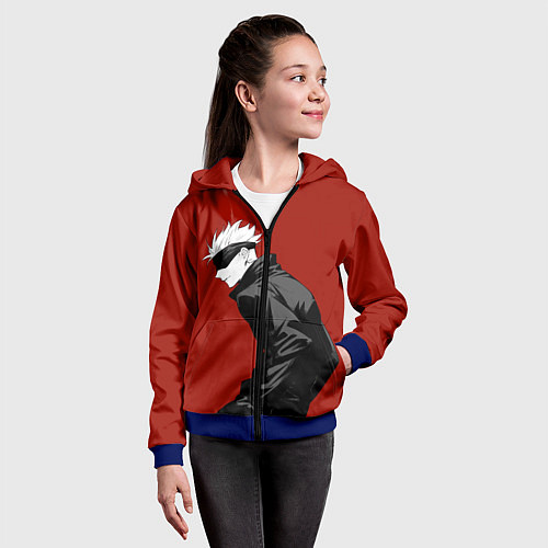 Детская толстовка на молнии Годжо Магическая Битва арт02 / 3D-Синий – фото 4