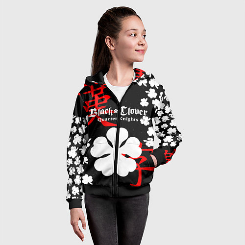 Детская толстовка на молнии ЧЕРНЫЙ КЛЕВЕР / 3D-Черный – фото 4