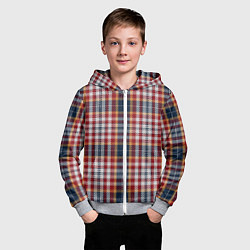 Толстовка на молнии детская Узор в клеточку, цвет: 3D-меланж — фото 2
