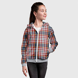 Толстовка на молнии детская Узор в клеточку, цвет: 3D-меланж — фото 2