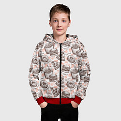 Толстовка на молнии детская Фастфуд Fast food, цвет: 3D-красный — фото 2