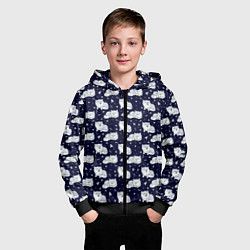 Толстовка на молнии детская Милая Шиба Ину, цвет: 3D-черный — фото 2