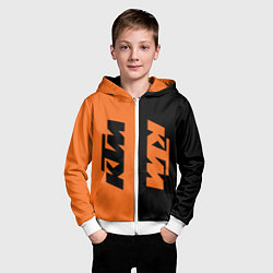 Толстовка на молнии детская KTM КТМ Z, цвет: 3D-белый — фото 2