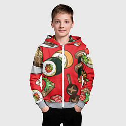 Толстовка на молнии детская Еда, цвет: 3D-меланж — фото 2