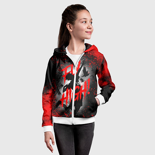 Детская толстовка на молнии FLY HIGH ВОЛЕЙБОЛ!! / 3D-Белый – фото 4