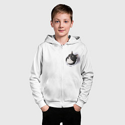 Толстовка на молнии детская КОТ В СЕРДЦЕ, цвет: 3D-белый — фото 2