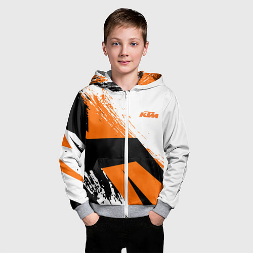 Детская толстовка на молнии KTM КТМ Z / 3D-Меланж – фото 3