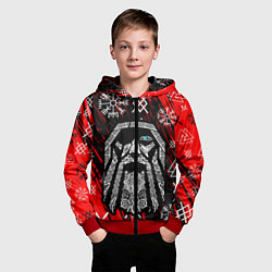Толстовка на молнии детская БОГ ОДИН СИВОЛИКА, цвет: 3D-красный — фото 2