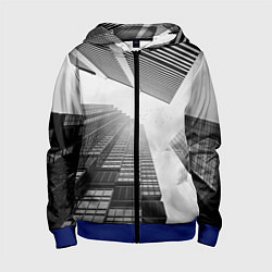 Толстовка на молнии детская Минимализм, цвет: 3D-синий