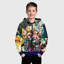 Толстовка на молнии детская КЛИНОК РАССЕКАЮЩИЙ ДЕМОНОВ ПЕРСОНАЖИ, цвет: 3D-синий — фото 2