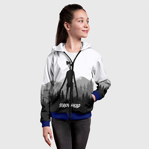 Детская толстовка на молнии SIREN HEAD DARK FOREST / 3D-Синий – фото 4