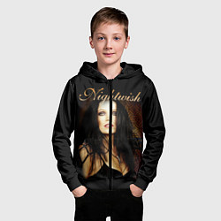 Толстовка на молнии детская Nightwish, цвет: 3D-черный — фото 2