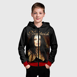 Толстовка на молнии детская Nightwish, цвет: 3D-красный — фото 2