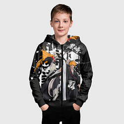 Толстовка на молнии детская Bleach, цвет: 3D-черный — фото 2