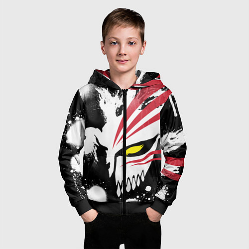 Детская толстовка на молнии БЛИЧ МАСКА ИЧИГО ПУСТОГО / 3D-Черный – фото 3