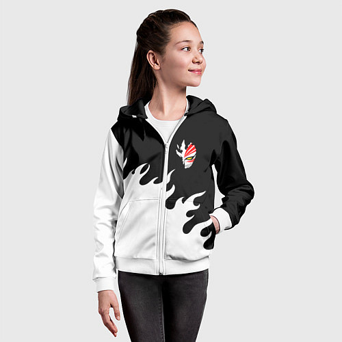 Детская толстовка на молнии BLEACH FIRE БЛИЧ ОГОНЬ / 3D-Белый – фото 4