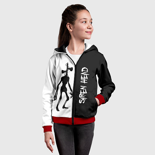 Детская толстовка на молнии СиреноголовыйSiren Head / 3D-Красный – фото 4