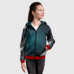 Толстовка на молнии детская 3D luxury metal, цвет: 3D-красный — фото 2