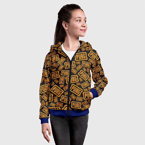 Детская толстовка на молнии PUBG ПАБГ УЗОР / 3D-Синий – фото 4