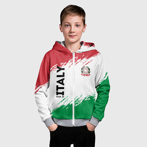 Детская толстовка на молнии MADE IN ITALY / 3D-Меланж – фото 3