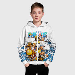 Толстовка на молнии детская ONE PIECE ВАН ПИС МОРЕ, цвет: 3D-белый — фото 2