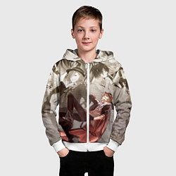 Толстовка на молнии детская Чуя Накахара, цвет: 3D-белый — фото 2
