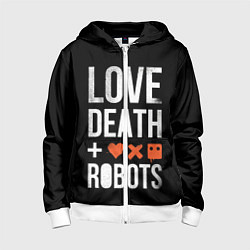 Толстовка на молнии детская Love Death Robots, цвет: 3D-белый