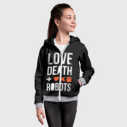 Толстовка на молнии детская Love Death Robots, цвет: 3D-меланж — фото 2