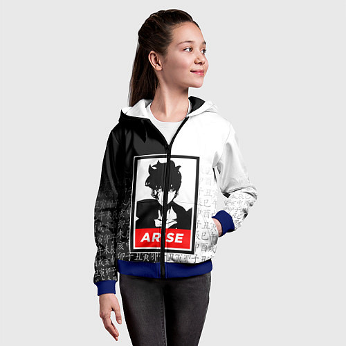 Детская толстовка на молнии СОН ДЖИН ВУ SOLO LEVELING / 3D-Синий – фото 4