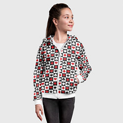 Толстовка на молнии детская SODA LUV КАРТОЧНЫЕ МАСТИ, цвет: 3D-белый — фото 2