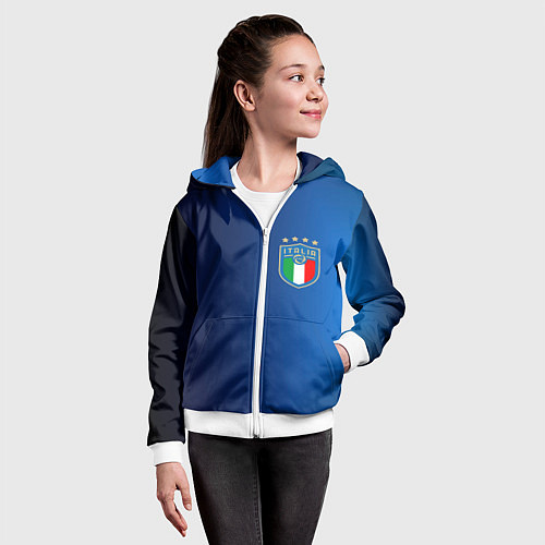 Детская толстовка на молнии Сборная Италии / 3D-Белый – фото 4