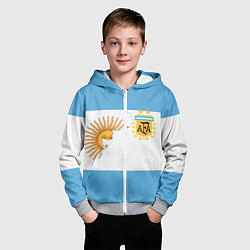 Толстовка на молнии детская Сборная Аргентины, цвет: 3D-меланж — фото 2