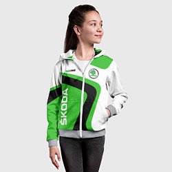 Толстовка на молнии детская Skoda, цвет: 3D-меланж — фото 2