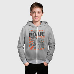 Толстовка на молнии детская ROAR Tokyo T-rex, цвет: 3D-меланж — фото 2