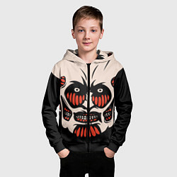 Толстовка на молнии детская КОЛОССАЛЬНЫЙ ТИТАН, цвет: 3D-черный — фото 2