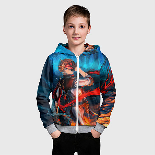 Детская толстовка на молнии Tartaglia art / 3D-Меланж – фото 3