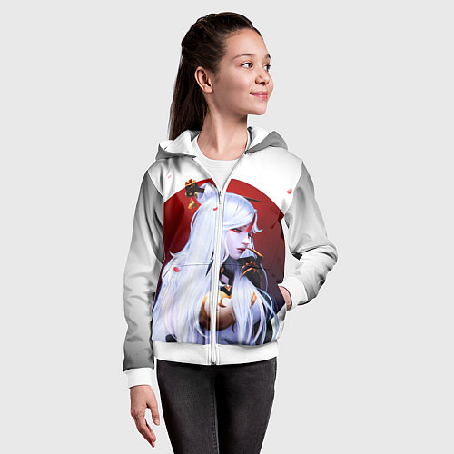Детская толстовка на молнии GENSHIN IMPACT НИН ГУАН / 3D-Белый – фото 4