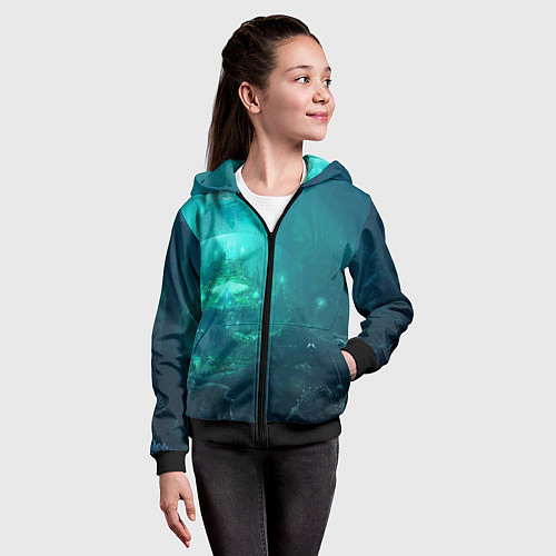 Детская толстовка на молнии Дно морское / 3D-Черный – фото 4