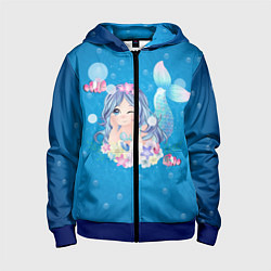 Детская толстовка на молнии Русалочка