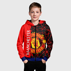 Толстовка на молнии детская МАНЧЕСТЕР MANCHESTER UNITED, цвет: 3D-синий — фото 2