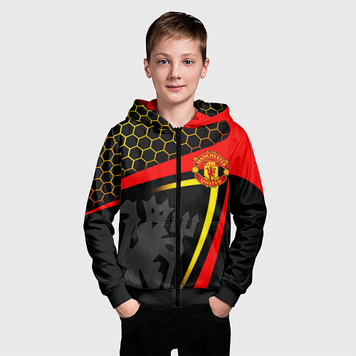 Детская толстовка на молнии МАНЧЕСТЕР MANCHESTER SPORT / 3D-Черный – фото 3