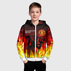 Толстовка на молнии детская MANCHESTER UNITED ДЬЯВОЛ, цвет: 3D-белый — фото 2