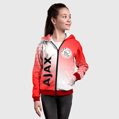 Детская толстовка на молнии FC AJAX AMSTERDAM ФК АЯКС / 3D-Красный – фото 4