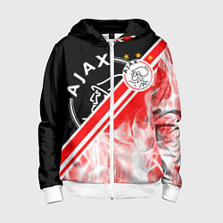 Толстовка на молнии детская FC AJAX AMSTERDAM ФК АЯКС, цвет: 3D-белый